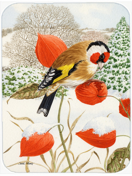 Picture of Carolines Treasures ASA2055LCB European Goldfinch Glass Cutting Board- Large