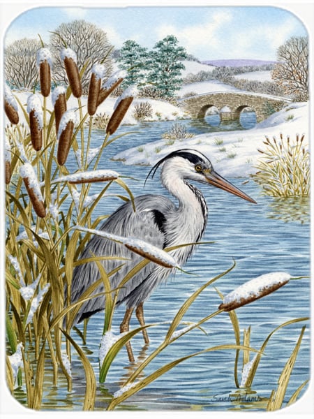 Picture of Carolines Treasures ASA2057LCB Blue Heron Glass Cutting Board- Large