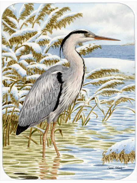 Picture of Carolines Treasures ASA2058LCB Blue Heron In The Water Glass Cutting Board- Large