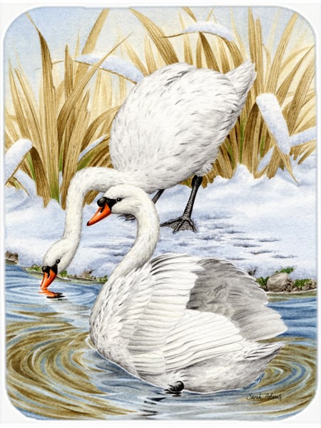 Picture of Carolines Treasures ASA2061LCB White Swans Glass Cutting Board- Large