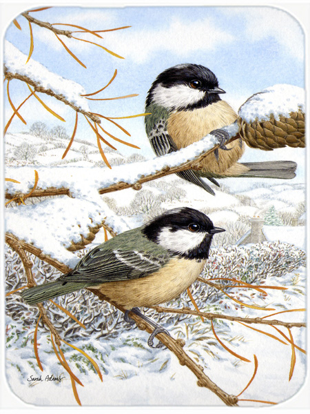 Picture of Carolines Treasures ASA2065LCB Coal Tits Glass Cutting Board- Large