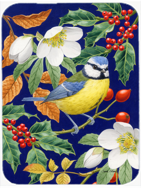 Picture of Carolines Treasures ASA2068LCB Eurasian Blue Tit Glass Cutting Board- Large