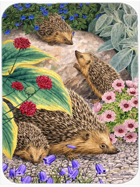Picture of Carolines Treasures ASA2072LCB Hedgehogs Glass Cutting Board- Large