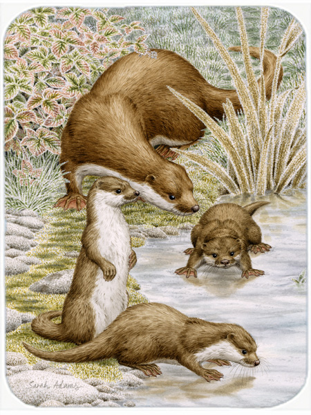 Picture of Carolines Treasures ASA2075LCB Otter Family Glass Cutting Board- Large