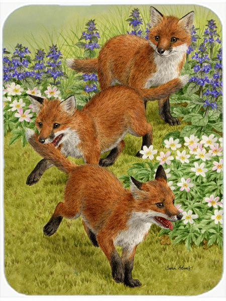 Picture of Carolines Treasures ASA2083LCB Fox Cubs Glass Cutting Board- Large