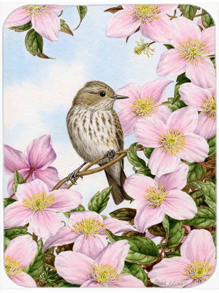 Picture of Carolines Treasures ASA2088LCB Spotted Flycatcher Glass Cutting Board- Large