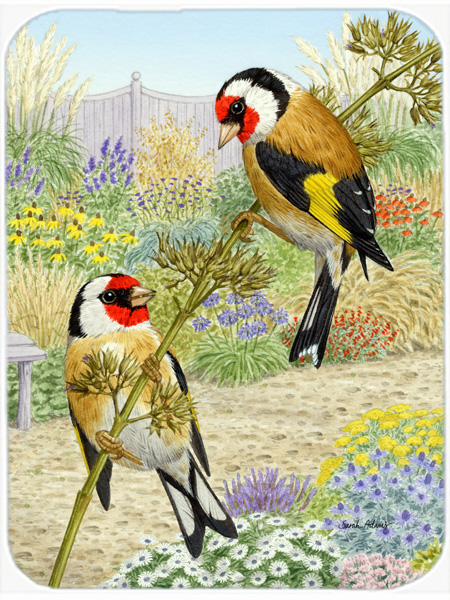 Picture of Carolines Treasures ASA2103LCB European Goldfinches Glass Cutting Board- Large
