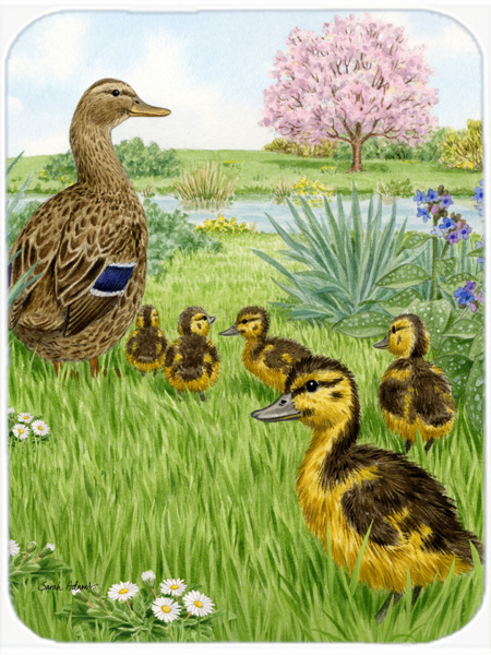 Picture of Carolines Treasures ASA2105LCB Female Mallard Duck & Ducklings Glass Cutting Board- Large