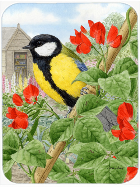 Picture of Carolines Treasures ASA2110LCB Great Tit Glass Cutting Board- Large