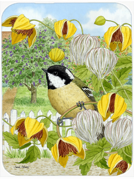 Picture of Carolines Treasures ASA2114LCB Coal Tit Glass Cutting Board- Large