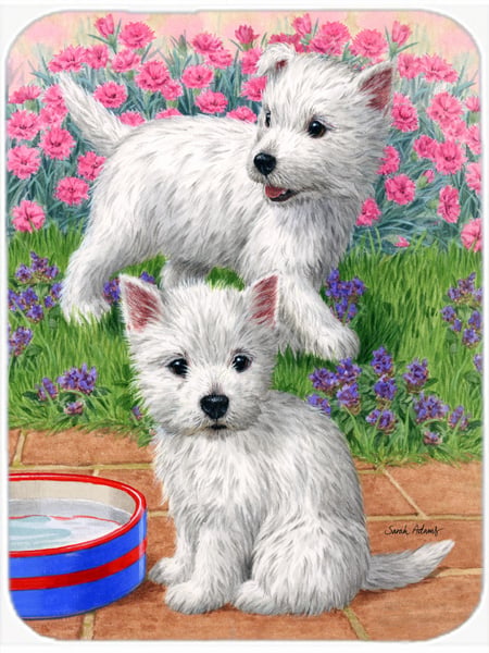 Picture of Carolines Treasures ASA2117LCB Westie Pups Glass Cutting Board- Large