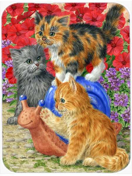 Picture of Carolines Treasures ASA2118LCB Kittens Glass Cutting Board- Large