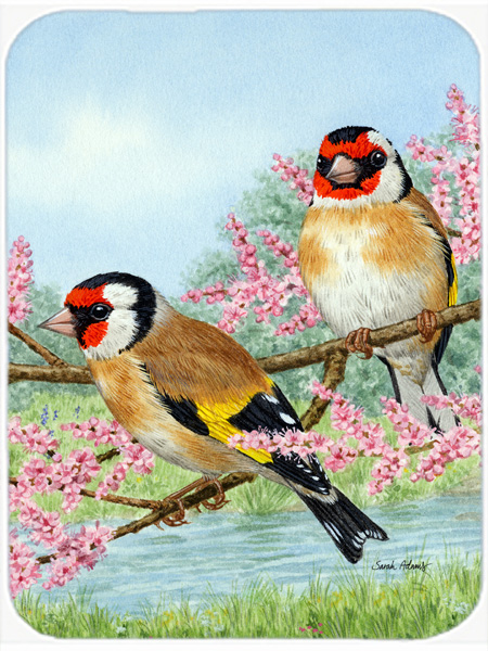 Picture of Carolines Treasures ASA2119LCB European Goldfinches Glass Cutting Board- Large
