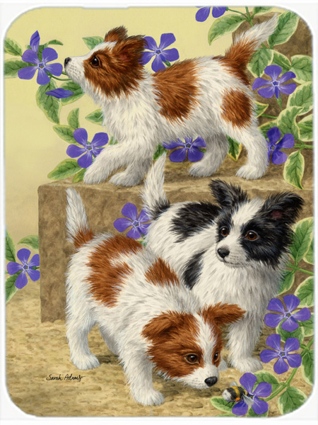 Picture of Carolines Treasures ASA2129LCB Papillon Pups Glass Cutting Board- Large