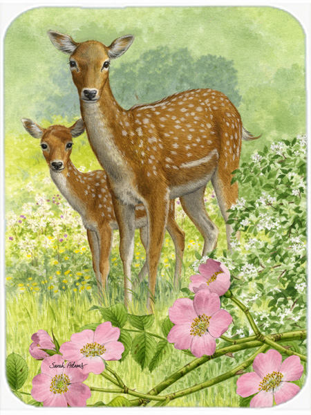Picture of Carolines Treasures ASA2130LCB Fallow Deer & Calf Glass Cutting Board- Large