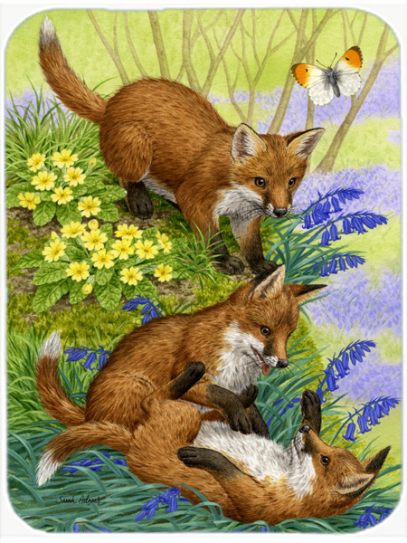 Picture of Carolines Treasures ASA2131LCB Fox Cubs Glass Cutting Board- Large