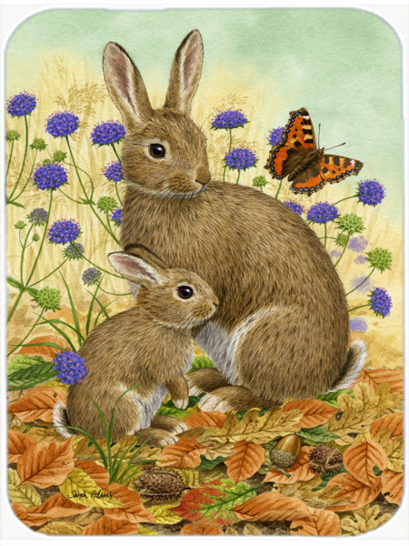 Picture of Carolines Treasures ASA2132LCB Rabbit & Baby Glass Cutting Board- Large