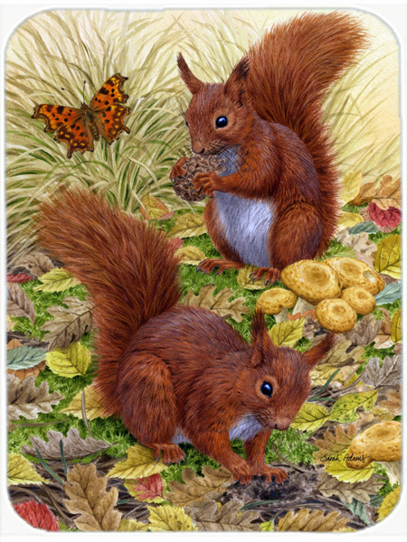 Picture of Carolines Treasures ASA2133LCB Red Squirrels Glass Cutting Board- Large