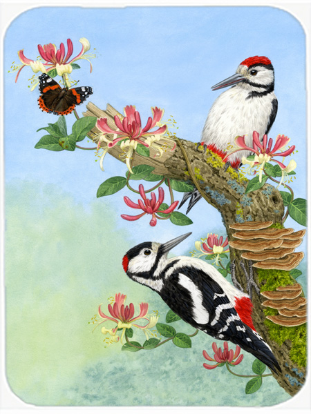 Picture of Carolines Treasures ASA2153LCB Woodpeckers Glass Cutting Board- Large