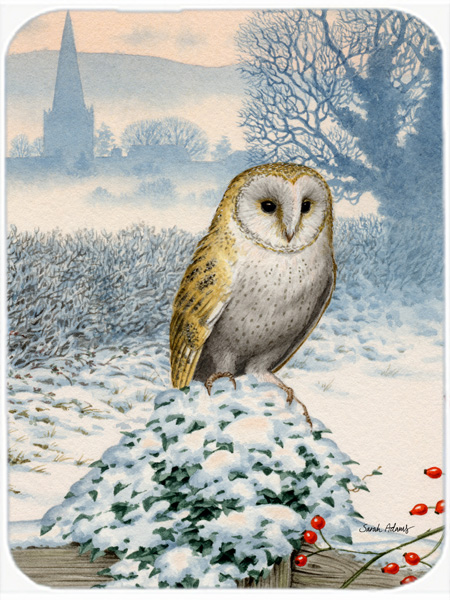 Picture of Carolines Treasures ASA2157LCB Barn Owl Glass Cutting Board- Large