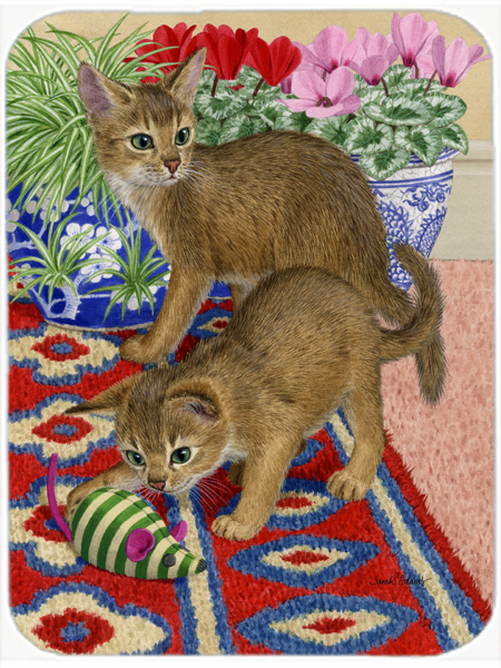 Picture of Carolines Treasures ASA2164LCB Abyssinian Kitten Glass Cutting Board- Large