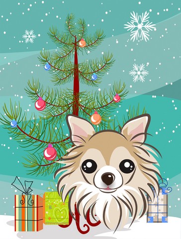 Christmas Tree And Chihuahua Flag Garden Size