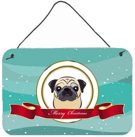 Fawn Pug Merry Christmas Wall and Door Hanging Prints