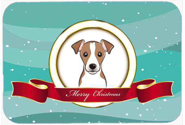 Picture of Carolines Treasures BB1570LCB Jack Russell Terrier Merry Christmas Glass Cutting Board- Large