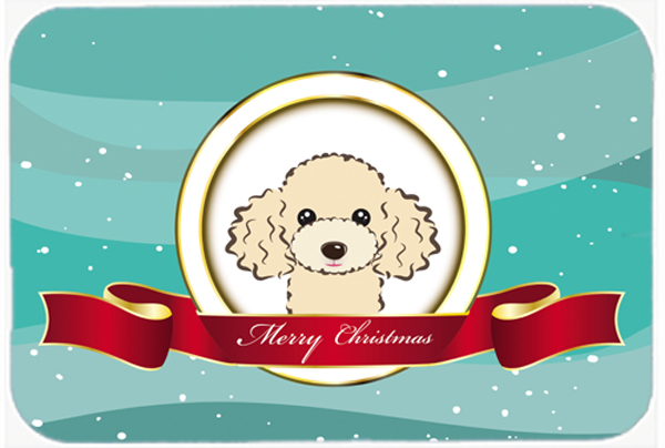 BB1568MP Buff Poodle Merry Christmas Mouse Pad- Hot Pad & Trivet