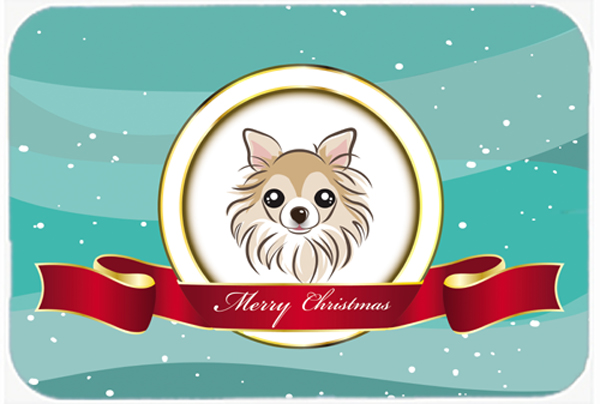 Picture of Carolines Treasures BB1561LCB Chihuahua Merry Christmas Glass Cutting Board- Large