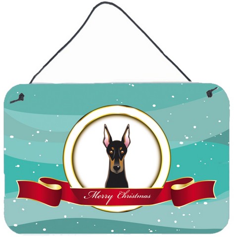 Doberman Merry Christmas Wall and Door Hanging Prints