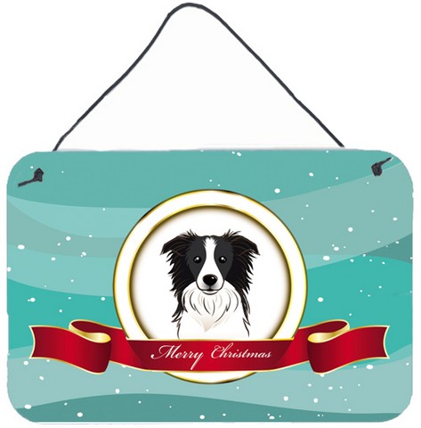 Border Collie Merry Christmas Wall and Door Hanging Prints