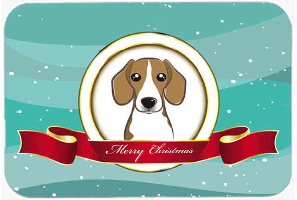 Picture of Carolines Treasures BB1549LCB Beagle Merry Christmas Glass Cutting Board- Large