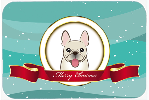 Picture of Carolines Treasures BB1548LCB French Bulldog Merry Christmas Glass Cutting Board- Large