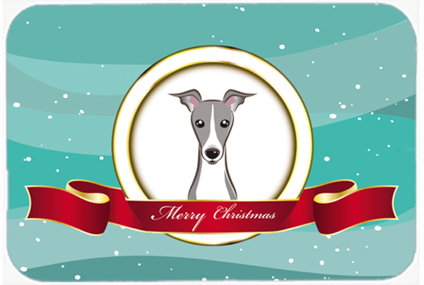 Picture of Carolines Treasures BB1546LCB Italian Greyhound Merry Christmas Glass Cutting Board- Large