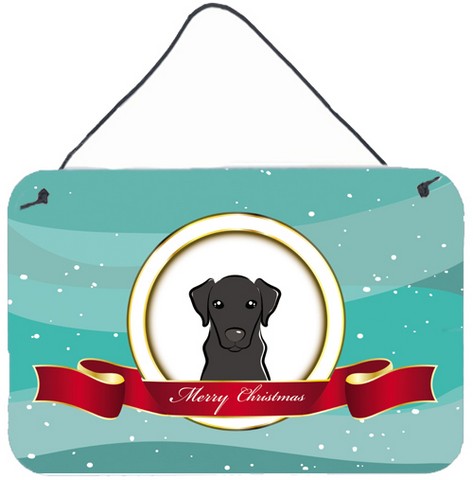 Black Labrador Merry Christmas Wall and Door Hanging Prints