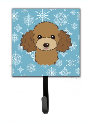 Snowflake Chocolate Brown Poodle Leash & Key Holder