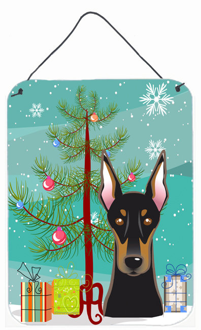 Christmas Tree And Doberman Wall and Door Hanging Prints