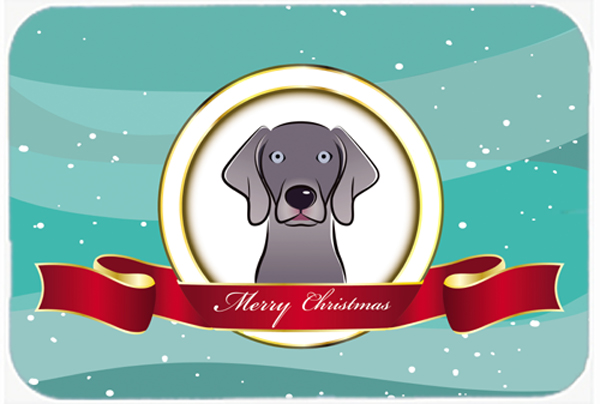 Picture of Carolines Treasures BB1541LCB Weimaraner Merry Christmas Glass Cutting Board- Large