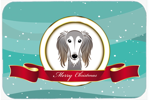 Picture of Carolines Treasures BB1539LCB Saluki Merry Christmas Glass Cutting Board- Large