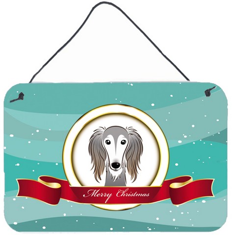 Saluki Merry Christmas Wall and Door Hanging Prints