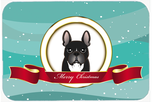 Picture of Carolines Treasures BB1537LCB French Bulldog Merry Christmas Glass Cutting Board- Large