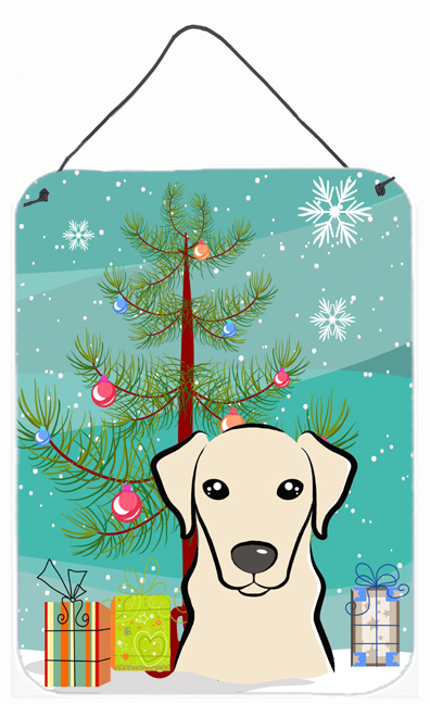 Christmas Tree And Yellow Labrador Wall and Door Hanging Prints