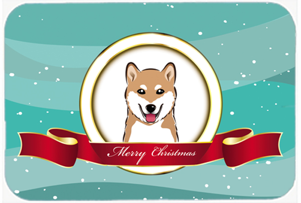 Picture of Carolines Treasures BB1535LCB Shiba Inu Merry Christmas Glass Cutting Board- Large
