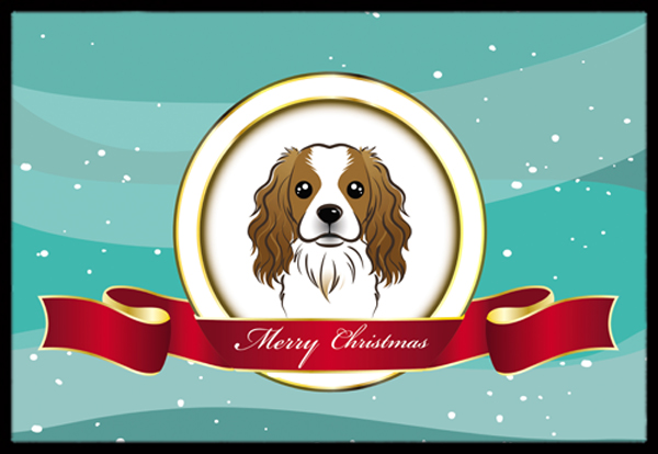 Cavalier Spaniel Merry Christmas Indoor & Outdoor Mat- 24 x 36 in.