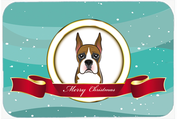 Picture of Carolines Treasures BB1533LCB Boxer Merry Christmas Glass Cutting Board- Large