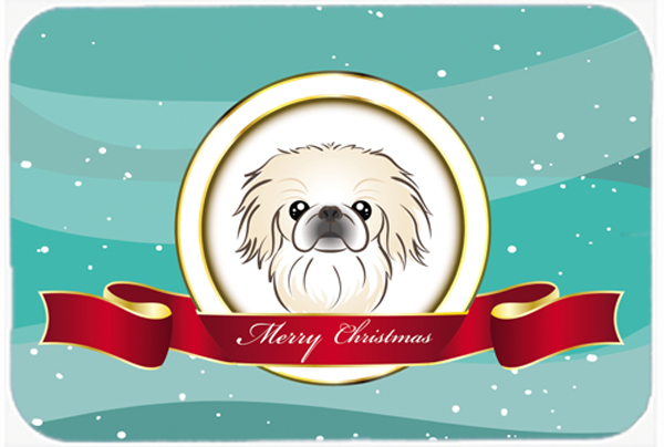 Picture of Carolines Treasures BB1531LCB Pekingese Merry Christmas Glass Cutting Board- Large
