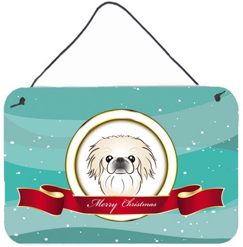 Pekingese Merry Christmas Wall and Door Hanging Prints