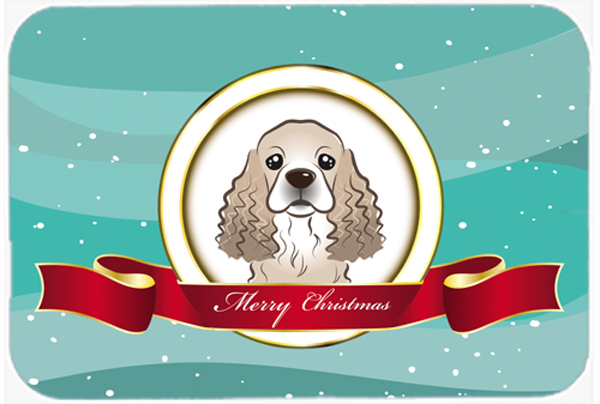 Picture of Carolines Treasures BB1526LCB Cocker Spaniel Merry Christmas Glass Cutting Board- Large