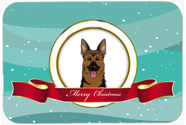 Picture of Carolines Treasures BB1521LCB German Shepherd Merry Christmas Glass Cutting Board- Large